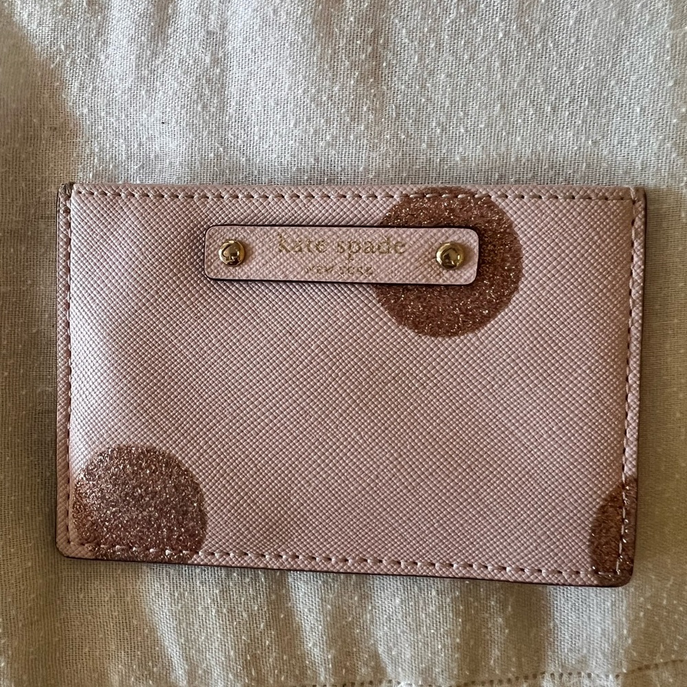 Kate Spade Light Pink with Glitter Credit Card Holder
